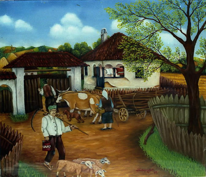 Na raskršću - ulje na staklu - 48x40